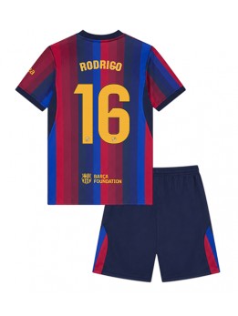 Barcelona Rodri Hernandez #16 Replika Hemmakläder Barn 2026-27 Kortärmad (+ byxor)